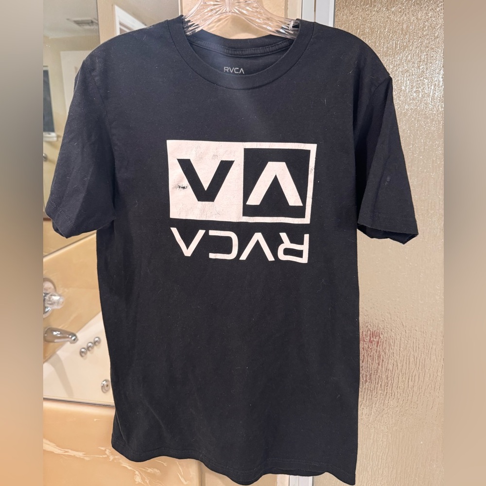 RVCA Black and White Logo Tee